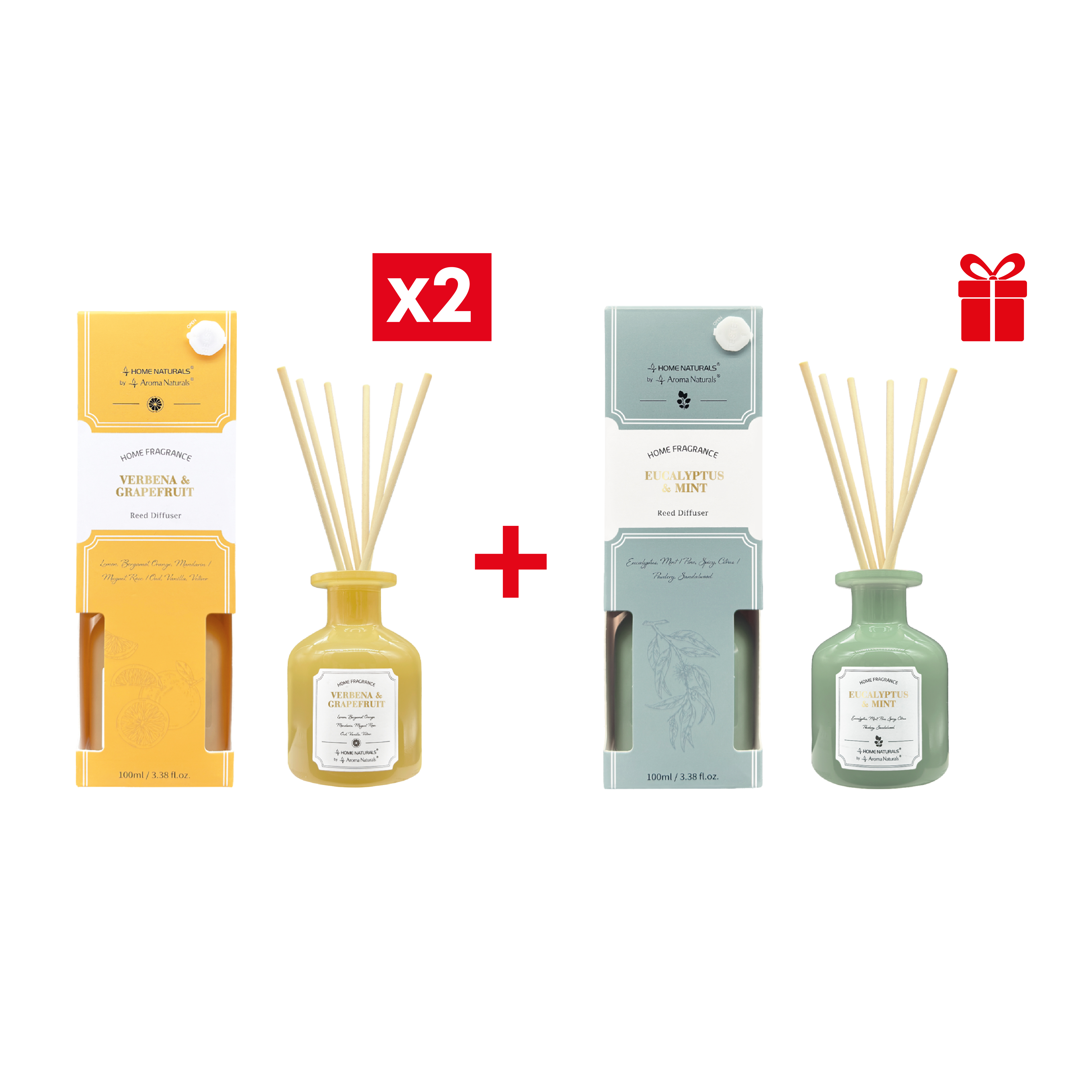 Набір 2+1 AROMA NATURALS ВЕРБЕНА І ГРЕЙПФРУТ 2 шт + ЕВКАЛІПТ І М'ЯТА 1 шт Набір 2+1 AROMA NATURALS ВЕРБЕНА І ГРЕЙПФРУТ 2 шт + ЕВКАЛІПТ І М'ЯТА 1 шт