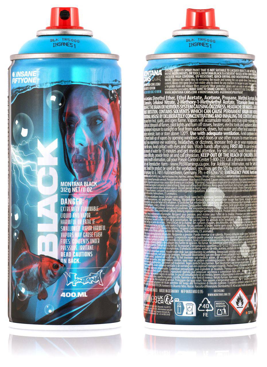 Фарба аерозольна Montana ARTIST EDITION INSANE 51 BLK400-TR5000 Насичено Блакитний (True Cyan) 400мл Фарба аерозольна Montana ARTIST EDITION INSANE 51 BLK400-TR5000 Насичено Блакитний (True Cyan) 400мл
