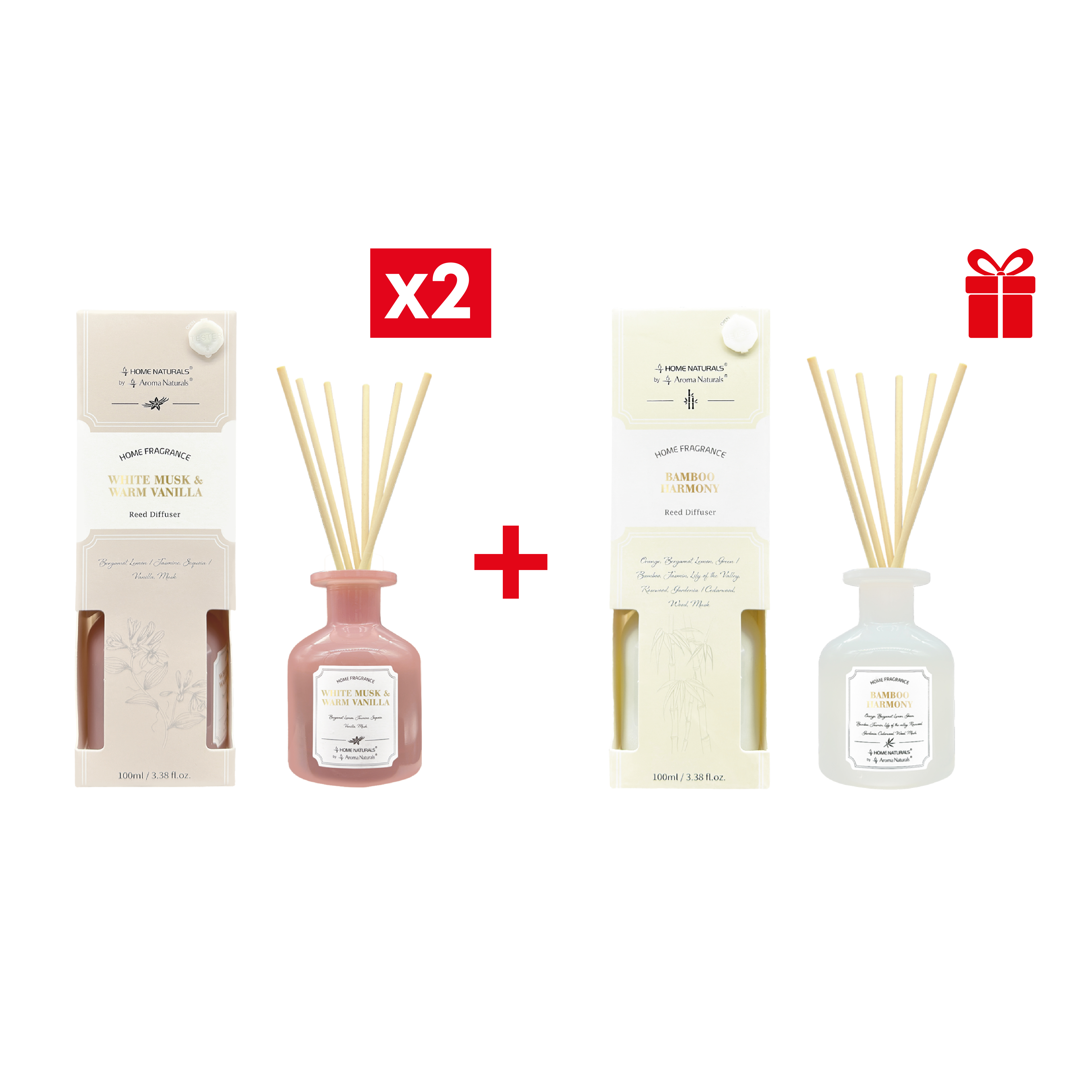 Набір 2+1 AROMA NATURALS БІЛИЙ МУСКУС І ТЕПЛА ВАНІЛЬ 2 шт + БАМБУКОВА ГАРМОНІЯ 1 шт Набір 2+1 AROMA NATURALS БІЛИЙ МУСКУС І ТЕПЛА ВАНІЛЬ 2 шт + БАМБУКОВА ГАРМОНІЯ 1 шт