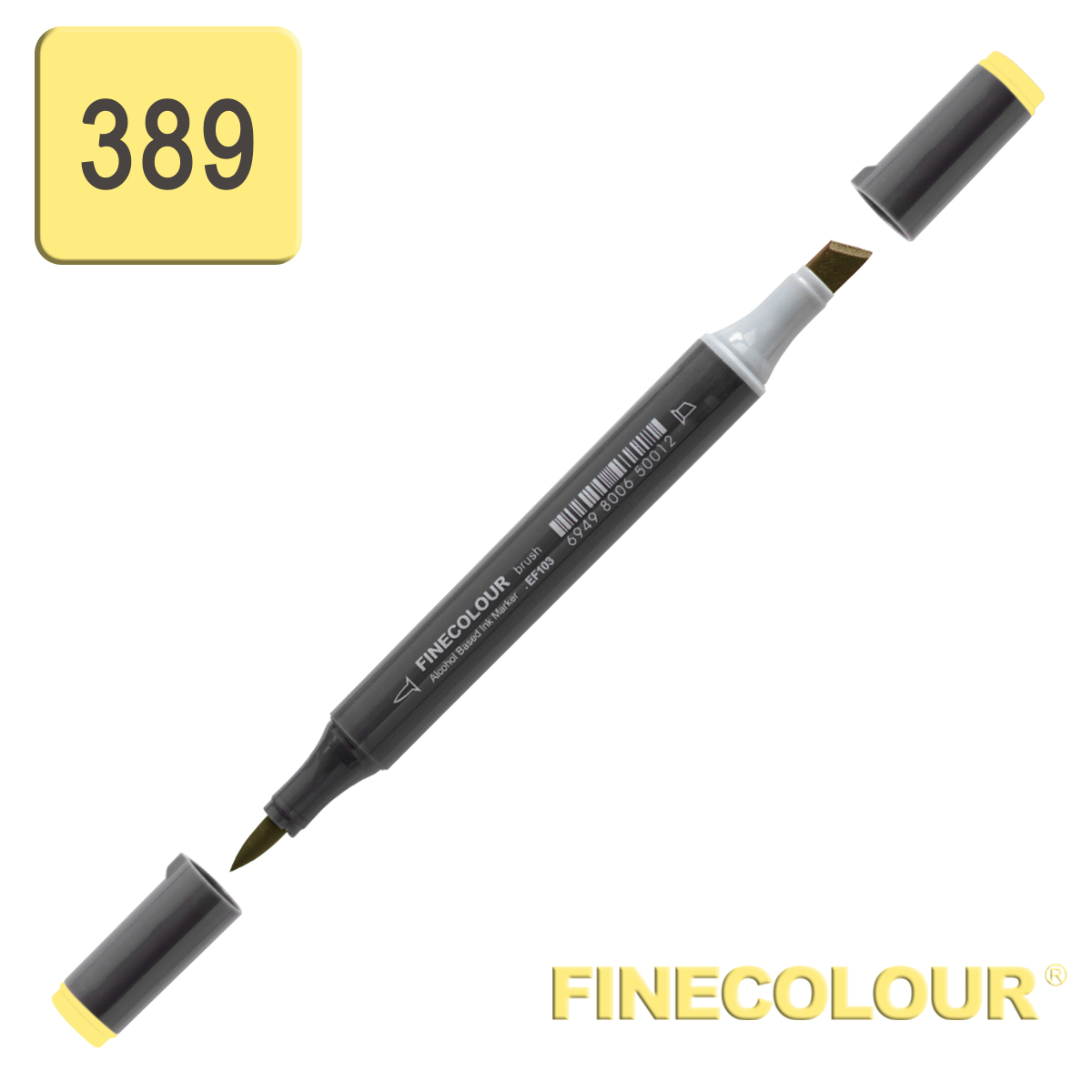 Маркер спиртовий Finecolour Brush-mini жовтий кадмій Y389