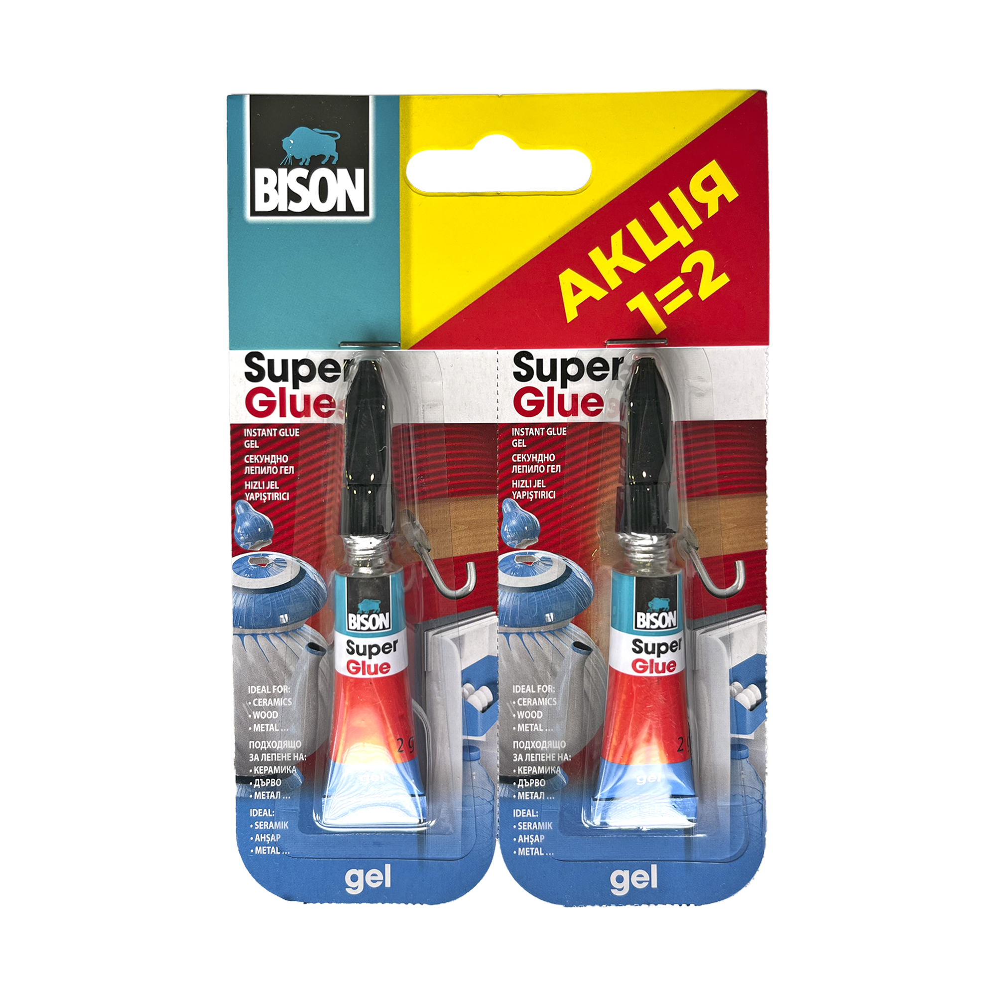 Суперклей гель Джамбо Bison 2 г 2 шт