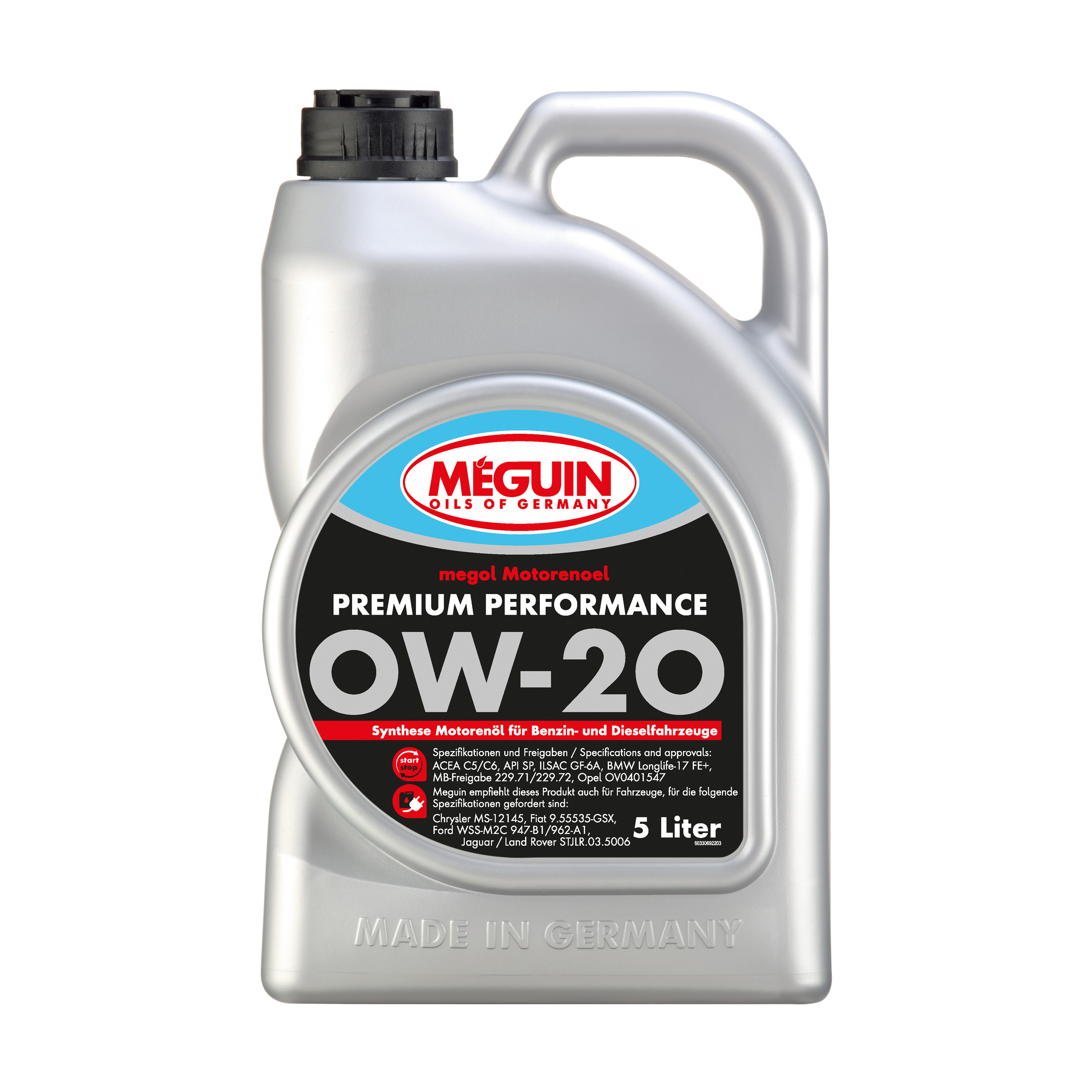 Олива моторна Meguin PREMIUM PERFORMANCE SAE 0W-20  5 л