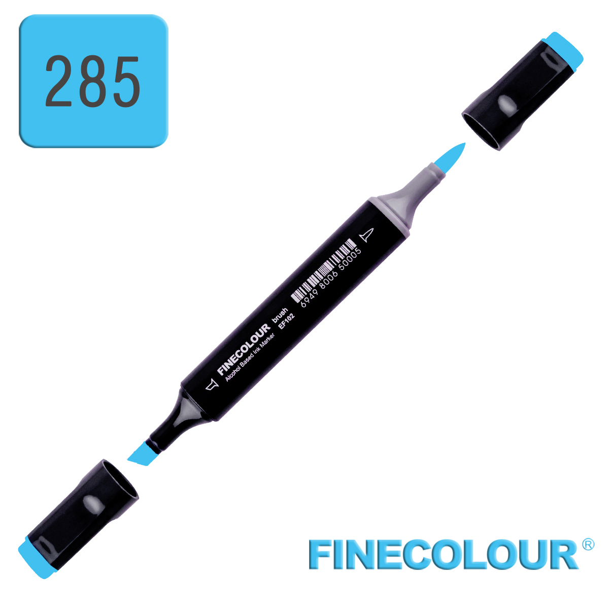 Маркер спиртовий Finecolour Brush 285 флуоресцентний синій FB285