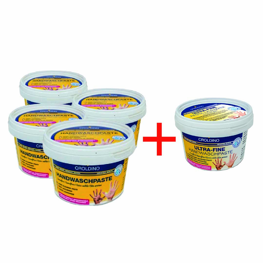 Акційний набір Паста та Ультрадисперсна паста для миття рук CROLDINO (CRO310 500мл 2шт, CRO321 500мл 2шт)+Ультрадисперсна паста CROLDINO CRO321 500мл
